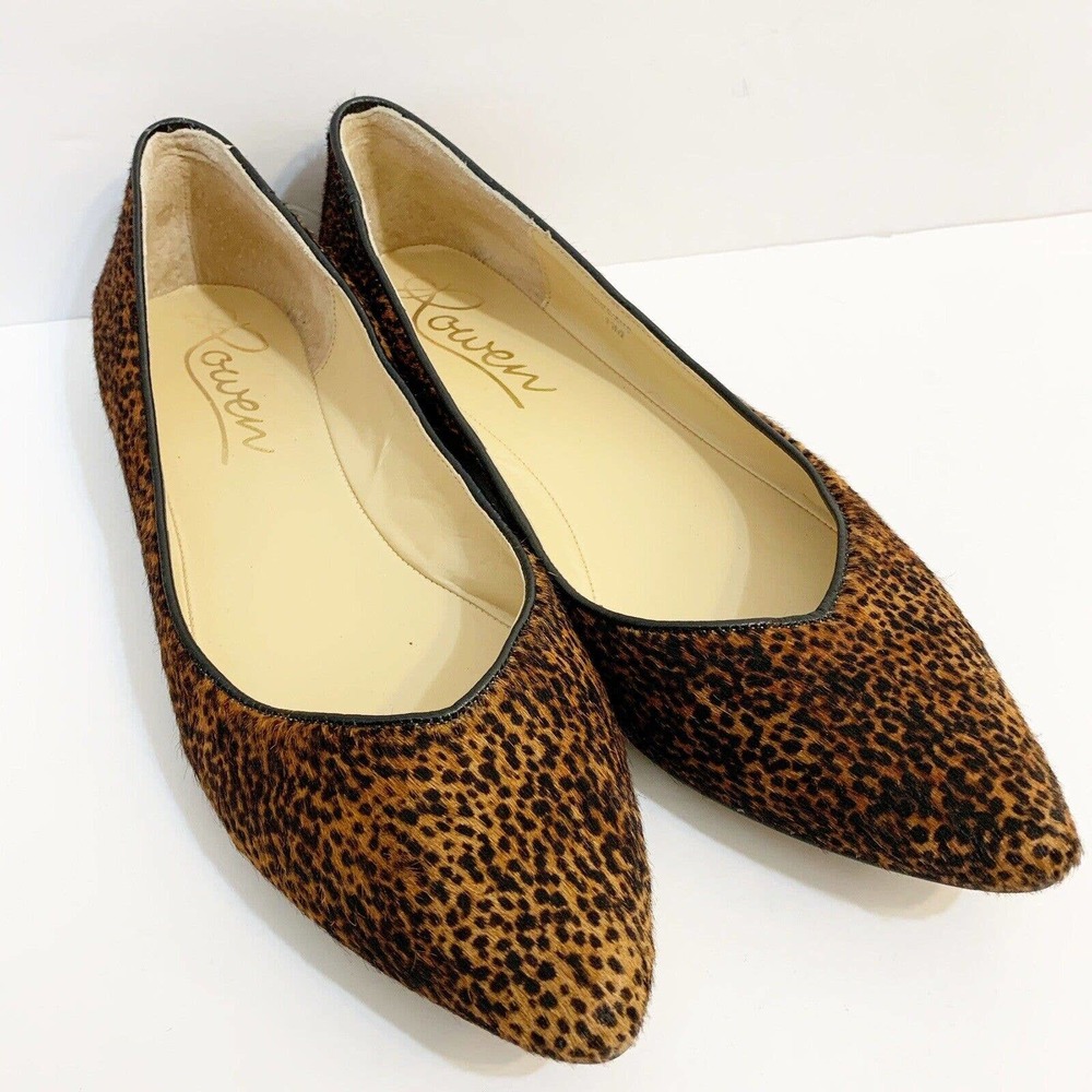 Rowen Pointy Toe Flats With Calf Hair Print 11M